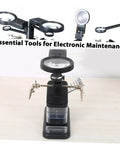 Rechargeable LED Work Light With Magnifier And Stand And Secure Clamp for Mechanics Soldering and Electronics Repair