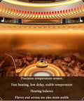 Smooth Electric Coffee Bean Roaster Machine With Nailed Down Temperature Control And Ultra Quiet Operation Vintage Design, heating chamber with roasted beans.