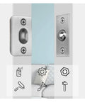 12pc Invisible Wooden Cabinet Door Catch Ball Latch Kit With Elastic Adjustable Spring Bead Mechanism For Closet Lock Install Hide Screws And Punching Tools Seamlessly, shown mounted on cabinet.