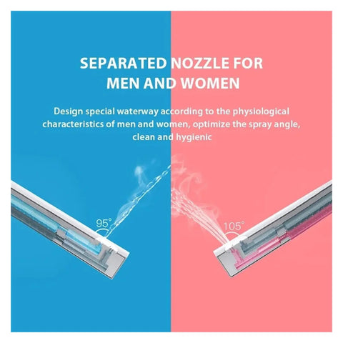 Separated nozzle design for men and women on the Premium Comfy Smart Heated Toilet Seat With Electric Bidet Cover.