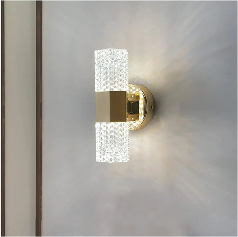 EDFGVH Glass Lampshade Wall Lamps LED Light Source Sconces 11.4in Bedside Decorative(Gray) with stylish crystal finish.