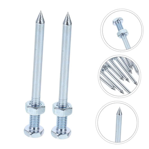 Close-up of metal spikes for 12Pcs Heavy Duty Lawn Aerator Shoes With Deep Penetration Spikes Soil Loosening Tool For Grass Aeration And Compaction Relief Garden And Patio Ideal For Home Lawns And Professional Landscape Projects Easy Install.