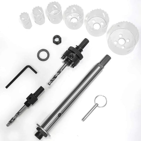 Pipe And Tube Notcher Mount For Drill Press With Bi Metal Hole Set, 0 To 60 Degree Notches, Round Tubing, Heavy Duty Steel, Includes Storage Case, Precision Fixture For DIYers And Pros