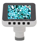 Wireless Eyepiece Camera for Telescopes and Microscopes, 2.8 Inch Display showing a microscopic image, ideal for astrophotography.