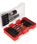 Awesome 11 Piece Screw Extractor Set For Easy Removal Of Broken Bolts And Damaged Threads Perfect For Drilling And Repairing Aluminum And Hard Plastic Mechanical Jobs With Handy Storage Box, 11-piece steel set in red case