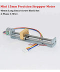 15mm DC 5V 6V 2 Phase 4 Wire Precision Linear Actuator Stepper Drive with 90mm Stroke for 3D Printer and CNC