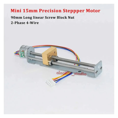 15mm DC 5V 6V 2 Phase 4 Wire Precision Linear Actuator Stepper Motor with 90mm stroke, plug and play design for DIY projects