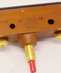 Workhorse Snap Action Switch Normally Closed Spst Pin Plunger Screw Mount 20 Amp 277 Vac detailed side view showing connection points.