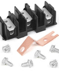 Heavy Duty Terminal Block Assembly For Electric Range And Oven Wiring Easy Install Replacement Part For Stoves Durable Reliable Power Connection Compatible With WB17T10011 And Related Parts AP3736048 1085735 black terminal block with screws and copper strip