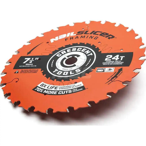 Nail Slicer Framing Blade 7 And A Quarter Inch 24 Tooth For Corded And Cordless Tools, Pro Grade Anti Kickback Tooth Design