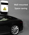 Top Shelf Outdoor Ev Charger Protection Box Wall Mounted With Dang Tough Tempered Glass And Rust Resistant Steel Shielding Featuring A Secure Mechanical Combo Lock For Everyday Plug In Sessions Small Model near a car