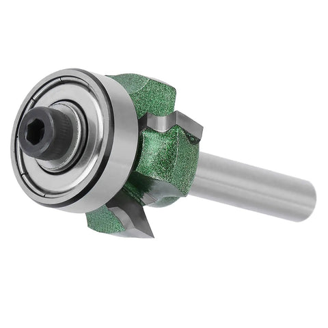 Premium 4 Teeth Tungsten Steel Router Trimmer Bit For Smooth Woodworking, showing sharp teeth and solid shank for precise cutting.