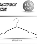 100 Pack Non Slip Metal Hangers For Clothes Dope Space Saving Triangle Design 15.7 x 7.5 inch black hanger dimensions