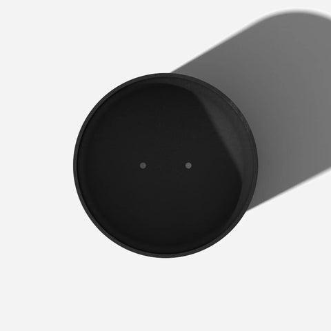 Top view of Round Black Plastic Planter Pots With Drainage Holes For Indoor Outdoor Use, durable plastic stone composite, 20 inches.
