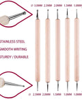 5 embossing styluses in 50 Sheets Carbon Paper Graphite Transfer Paper 8.5 By 11.5 Inch Tracing Paper Kit shown with tip sizes