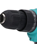 Heavy Duty 12V Cordless Drill Driver Featuring Dual Speed Transmission And Two Hardcore 6000mAh Batteries For Fast Framing close-up of drill chuck.