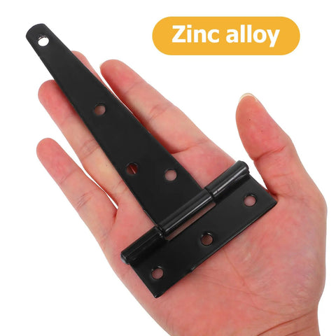 Heavy Duty T Shaped Door Hinges Set Of 10 Carbon Steel Cabinet Hinges For Home Use With Stable Support Easy Install shown in hand
