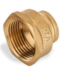 Brass reducing coupling with 1/2 in to 1 in NPT female threads pipe fitting