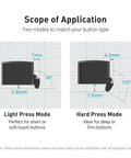 Diagram showing light and hard press modes of Remote PC Power Control Switch For Booting From Shutdown with dimensions