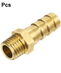 Five Piece Brass Hose Barb Fittings Set M12-1.5 Male To Barb Adapters 10mm Inner Diameter Barbed Pipe Fittings For Water Fuel And Air Lines Durable Corrosion Resistant Easy Install, brass hose barb fitting