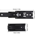 2 Pack 1 Inch Full Extension Mini Drawer Sliders With 3 Section Ball Bearing, Rustproof And Corrosion Resistant Under Mounted Bottom Runners For Humid Kitchen And Bathroom Cabinets, Heavy Duty Replacement Sliders That Glide Smoothly, black steel slide with 18.3cm x 4.2cm size