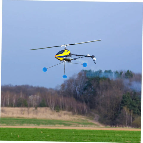 RC Helicopter Landing Gear Training Kit 3 Sets With Prop Ball Landing Gear Training Frame And Sponge Ball Kit in flight outdoors