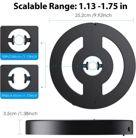 Outdoor Patio Umbrella Lights Battery Operated With Dimmable Timer showing scalable clamp dimensions for easy setup