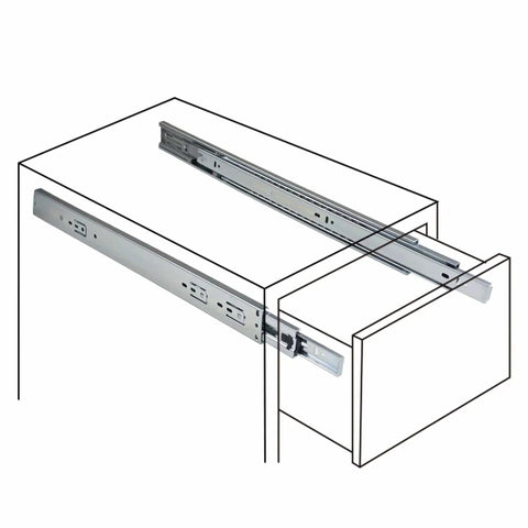 Heavy Duty 22 Inch Drawer Slides With Full Extension, Ball Bearing Soft Close, Side Mount Steel Glide Runners installed on drawer