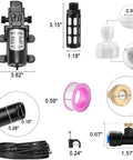 Parts of Outdoor Misting Cooling System Kit With Pump And Filter 49.2 Ft Misting Line With 20 Brass Nozzles Three Quarter Inch