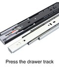 Beefy Full Extension Drawer Slides 10 to 22 Inch Heavy Duty Rails With Smooth Quiet Operation, Ball Bearing Precision Rails, Safe Lock Mechanism For Keyboard Drawers, Wardrobe Cabinets, Wood Or Steel Drawers And Tool Boxes press latch view