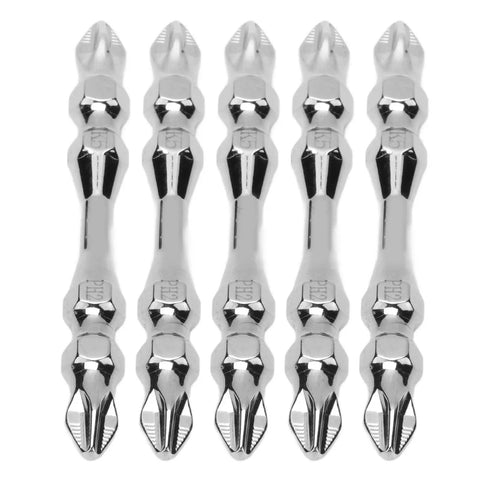Rock Solid 10 Piece Double Ended Screwdriver Bit Set With PH2 Cross Head Magnetic Tips Made From Super Tough K5 Alloy Steel Featuring 65mm Length And 1/4 Inch Hex Shank Perfect Replacement Kit For Electric Drills And Manual Jobs That Need To Get Done., 10 PH2 double-ended screwdriver bits, 65mm K5 alloy steel, 1/4 inch hex shank