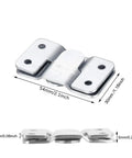 Forty Piece Stainless Steel Sectional Couch Connectors With Screws, Tough As Nails interlock bracket, 54mm x 30mm dimensions.
