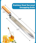Stainless steel serrated uncapping knife from All In One Honey Extractor Kit And Harvest Gear For Easy Harvesting With 2 5 Gallon Buckets