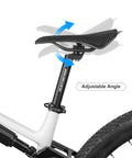 Beefy Aluminum Bike Seat Post 25.4mm, 27.2mm, 28.6mm, 30.9mm, 31.6mm Diameters, 350mm Length, Road And MTB Ready showing adjustable angle