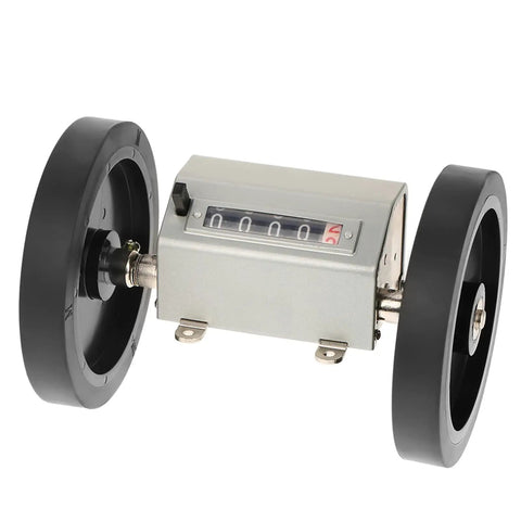 5 Digit Rolling Wheel Counter for Measuring Length with Easy Operability, with black wheels and a clear display for accurate measuring.