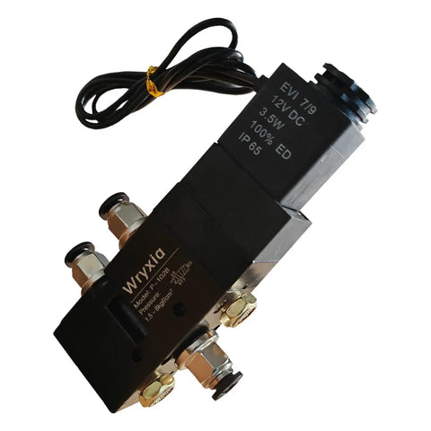 Push Pull Air Valve Four Way Two Position Manual Heavy Duty Tailgate Valve for Dump Trucks with 12V Electronic Control and Emergency Button