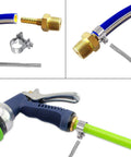 Glarks 12Pcs stainless steel mini fuel hose clamps set (8–10mm) with brass fittings and hoses.