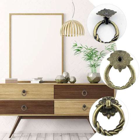 Antique Bronze Cabinet Pull Handles 8 Pack Decorative Mini Knobs for Kitchen Wardrobe and Furniture Drawers With Single Hole Design