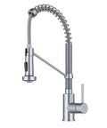 Bolden Commercial Style Pull Down Kitchen Faucet With Two Function Single Handle Chrome Finish High Arc Coil Spout Eighteen And Three Quarters Inches Tall And Spout Reach Eight And Five Eighths Inches Built For Busy Kitchens Pro Grade