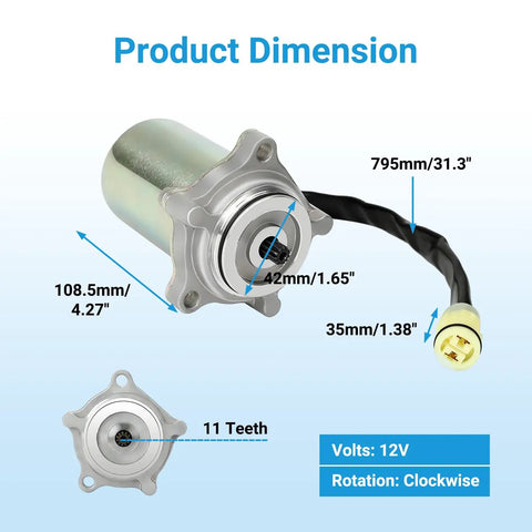 Rancher 350 Electric Power Shift Control Motor With Shift Angle Sensor Replacement For TRX350 2000 2006, 12V, 11 teeth