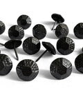 Straight Up Premium Black Metal Upholstery Tacks 100 Count With Sleek 19Mm Rounded Heads And Tough 23Mm Shafts displayed on a white background.