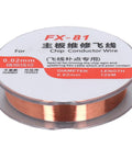 Spool of FX-81 0.02mm chip conductor wire for PCB with Chinese and English labeling, copper color visible.