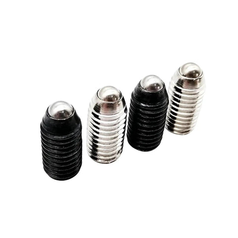 Kickass Stainless Steel Hex Socket Spring Ball Plunger Set Screws Featuring Precision Grub Points, assorted sizes and colors.