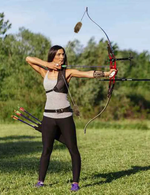 Archer using Beaver Balls Bow String Silencers 2 Pack For Recurve And Traditional Bows Reduce Vibration And Noise