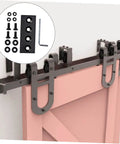 Heavy Duty Track Connecting Plates Set for Barn Doors and Indoor Sliding Doors, Carbon Steel Flat Mending Repair Plates, Black Metal Joint Brackets