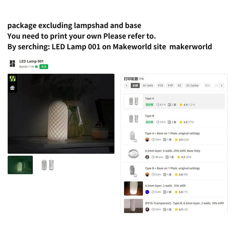 DIY LED Lamp Kit for 3D Printer Projects Button Controlled Multicolor Lighting Hardware Accessories next to 3D printer examples