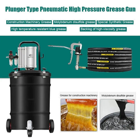 Heavy Duty Pneumatic Grease Pump Built For Serious Shop Tasks Featuring An 80 To 1 Pressure Ratio And A Roomy 10 Gallon Drum Arrives Loaded With A Rugged 13 Foot Line For Weekend Mechanics