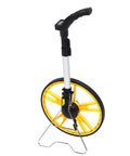 Saluaqui Digital Measuring Wheel High 9999 9M 9999 9FT Telescopic with a yellow wheel and adjustable handle.