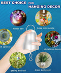 Hand holding motor, showing disco ball, wind spinner, and decor for Disco Ball Motor With Remote For Party Decor 1 To 30 RPM Adjustable Speed Battery Powered Wind Spinner Motor Spinning Mobile Rotating Wind Chime With Timing And Direction Control For Christmas Or Holiday Ornaments