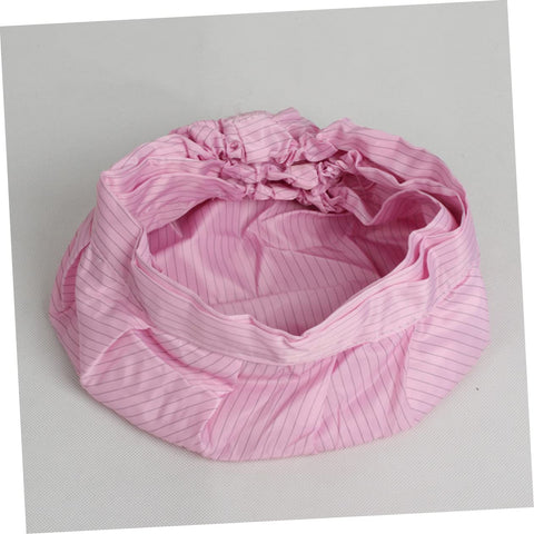 Solid 4 Pack Fresh Pink Anti Static Workshop Hats Hella Breathable Mesh Caps Dustproof Cleanroom Cover Built Different For Electronics And Food Factories Grind, inside view of a breathable pink mesh hat.